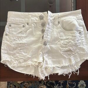 White Jean Shorts